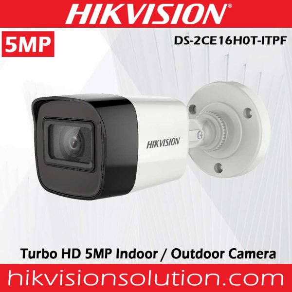 HIKVISION Camera DS-2CE16H0T-ITPF- 5mp B2.8MM كاميرا هيكفيجن بدقة 5ميجابكسل HD خارجية عدسة 3.6مم ، رؤية ليلية 25 مترًا موديل DS-2CE16H0T-ITPF