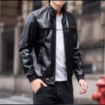 جاكت كجوال جلد اسود