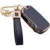 Housse de clé de voiture avec porte-clés noir